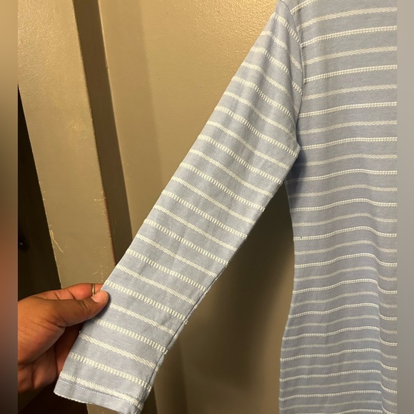 Sail to Sable dress - light blue/white stripe long sleeve casual lightweight - Picture 3 of 10
